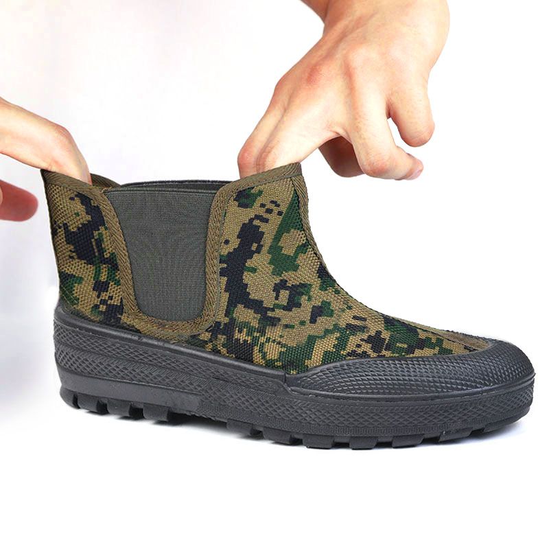 SXCHEN Men's Shoes Boots Bootie Chelsea High-Top Boots Double-Soled Rubber-Soled Training Shoes Construction Site Shoes Non-Slip Wear-Resistant Comfortable Breathable One-Step Man Shoe Camouflage