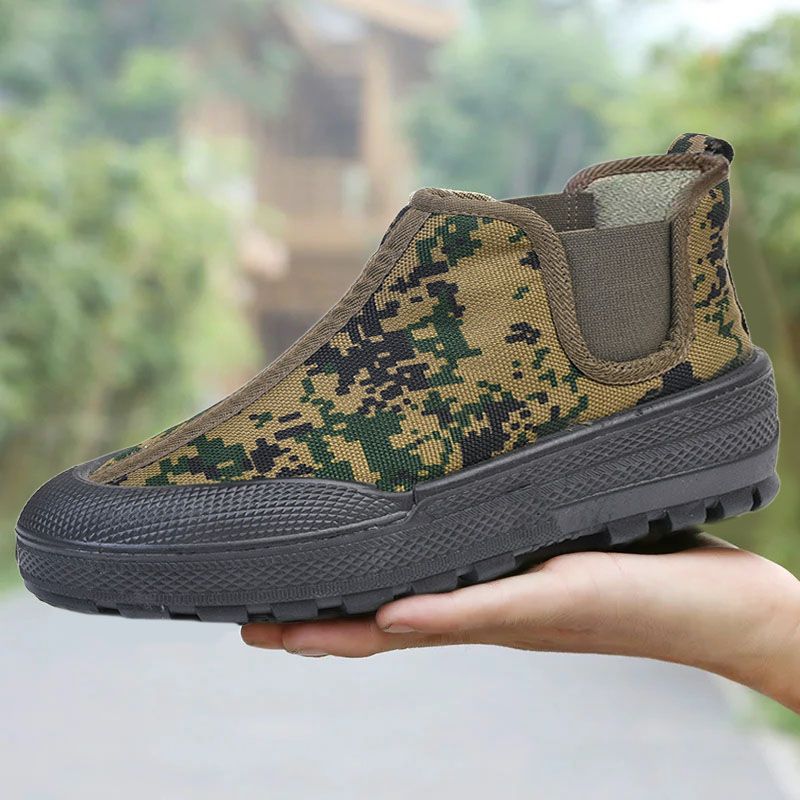 SXCHEN Men's Shoes Boots Bootie Chelsea High-Top Boots Double-Soled Rubber-Soled Training Shoes Construction Site Shoes Non-Slip Wear-Resistant Comfortable Breathable One-Step Man Shoe Camouflage