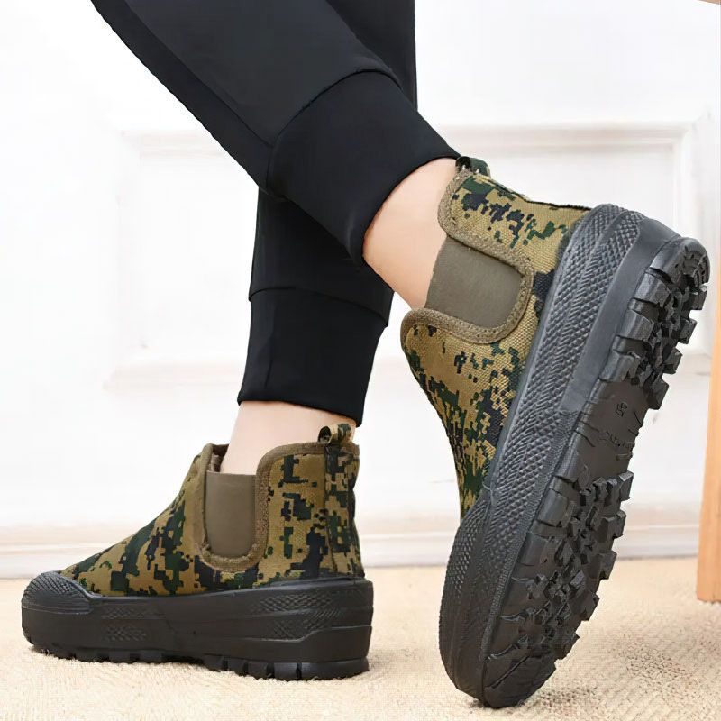 SXCHEN Men's Shoes Boots Bootie Chelsea High-Top Boots Double-Soled Rubber-Soled Training Shoes Construction Site Shoes Non-Slip Wear-Resistant Comfortable Breathable One-Step Man Shoe Camouflage