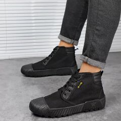 SXCHEN Men's Shoes Military Tactical Shoes Training Shoes Cloth Shoes Dad Shoes Boots High-Top Shoes Fashion Star Shoes Boys Shoes Soccer Boots Black School Crocksshoes