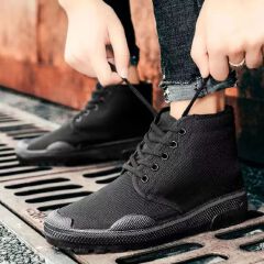 SXCHEN Men's Shoes Labor Protection Shoes Military Tactical Shoes Training Shoes Rubber Shoes  High-Top Shoes Boot Air Force Shoe Football Boots Men Fashion Canvas Shoes Boys Shoes