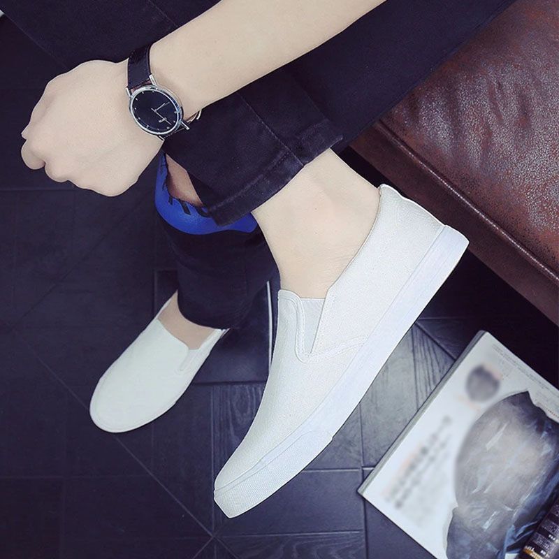 SXCHEN Men's Shoes Flats Loafers Shoes Fashion Hot Sale Large Size for Couples Casual Student White Shoes Canvas Shoes Sneakers Shoes Walking Shoe Slip-On Men Shoes Boys Flat Shoes