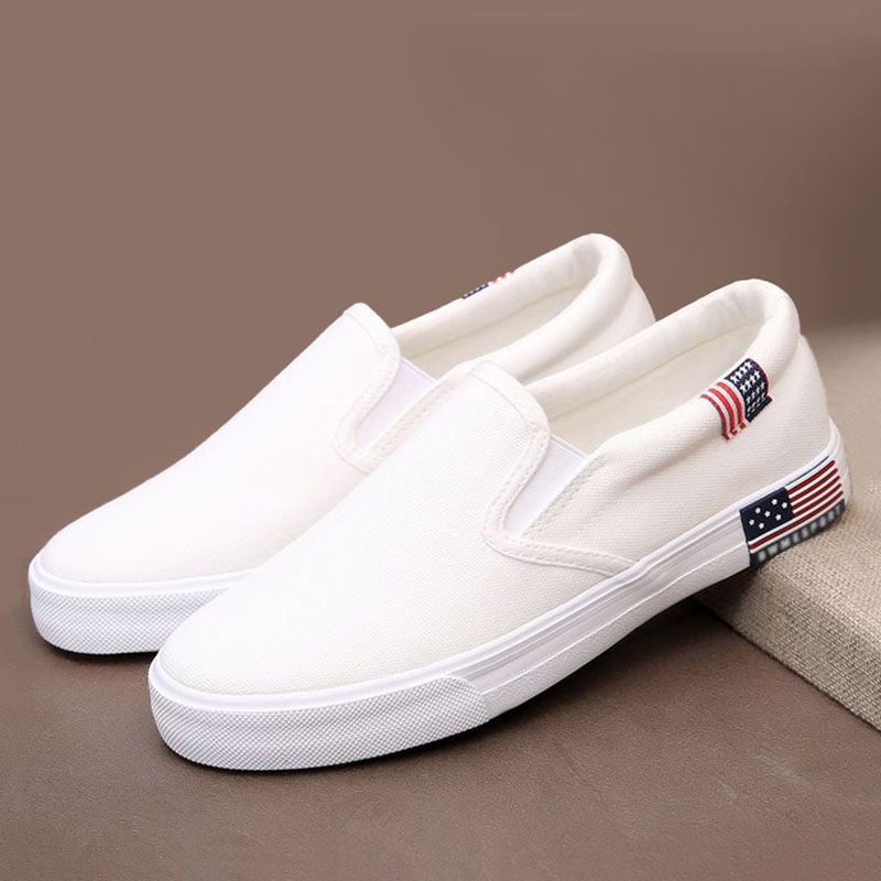 SXCHEN Men's Shoes Flats Loafers Shoes Fashion Hot Sale Large Size for Couples Casual Student White Shoes Canvas Shoes Sneakers Shoes Walking Shoe Slip-On Men Shoes Boys Flat Shoes