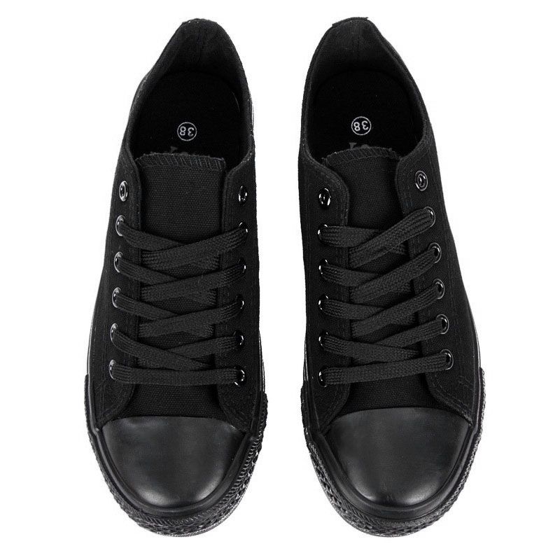 SXCHEN Women's Shoes Flats Canvas Shoes Student Couple Low Top Unisex Shoes Casual Large Size Vulcanized Board Shoes Canvas Shoes Ladies Shoes Girls School Outdoor Black Fashion Round Toe Comfort