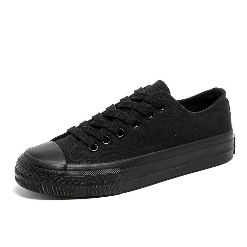 SXCHEN Women's Shoes Flats Canvas Shoes Student Couple Low Top Unisex Shoes Casual Large Size Vulcanized Board Shoes Canvas Shoes Ladies Shoes Girls School Outdoor Black Fashion Round Toe Comfort