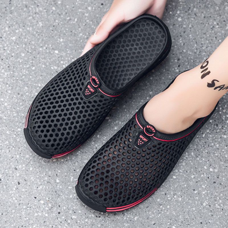SXCHEN Men's Shoes Slippers Unisex Slippers Couple Style Men Shoes Women Shoes Clogs Slippers Outdoor Casual Slippers Sandles School Breathable Anti-skid Dad Beach Walking Shoe Black