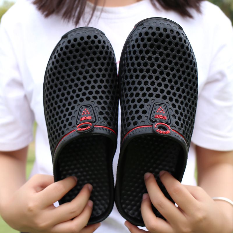 SXCHEN Men's Shoes Slippers Unisex Slippers Couple Style Men Shoes Women Shoes Clogs Slippers Outdoor Casual Slippers Sandles School Breathable Anti-skid Dad Beach Walking Shoe Black