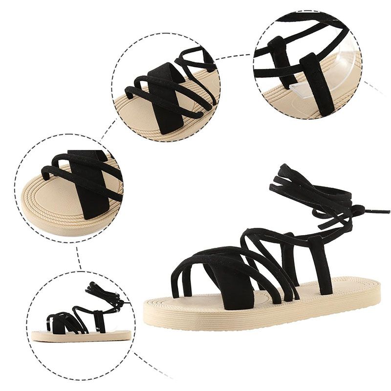 SXCHEN Women's Shoes Sandals Flats Sandals Solid Color Open Toe One-line Strap Fashion Beach Shoes Lady Shoes Flat Sandals Fashion Beautiful Girls Shoe Slippers Non-slip Ladies Shoe Wear Thick Soles S