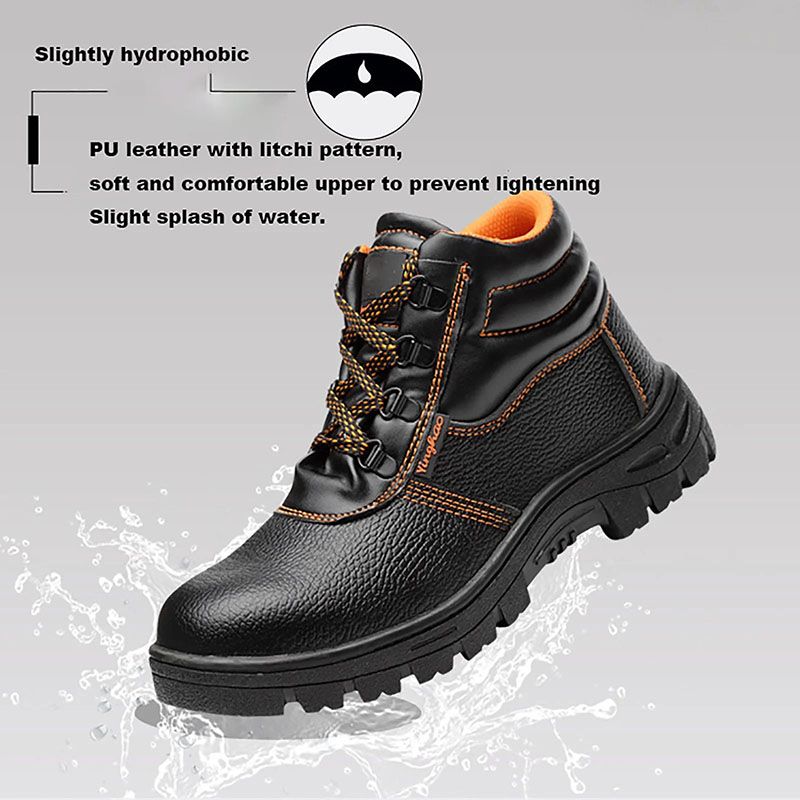 SXCHEN Men's ​Shoes Fashion Boots Home And Industrial Safety Boots Bootie Labor Protection Shoes Anti-Smash Anti-Puncture Wear-Resistant Rubber Sole Work Shoes Protective High-Top Boots Men Shoe