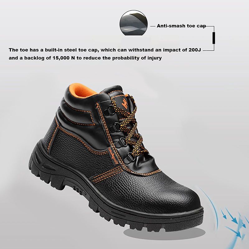 SXCHEN Men's ​Shoes Fashion Boots Home And Industrial Safety Boots Bootie Labor Protection Shoes Anti-Smash Anti-Puncture Wear-Resistant Rubber Sole Work Shoes Protective High-Top Boots Men Shoe