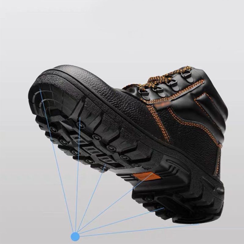 SXCHEN Men's ​Shoes Fashion Boots Home And Industrial Safety Boots Bootie Labor Protection Shoes Anti-Smash Anti-Puncture Wear-Resistant Rubber Sole Work Shoes Protective High-Top Boots Men Shoe