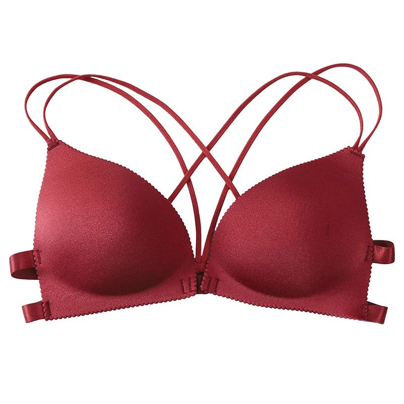 SXCHEN Women's Clothing Lingerie Bras [3 pieces] Triangular cup multi-color sponge pad one-size-fits-all chest wrap bra without steel ring strap palm rest bra