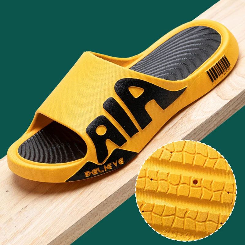 SXCHEN Men's Shoes Slippers Unisex Slippers Outdoor Indoor Bathroom Bathing Breathable Home Large Size Slippers For Men And Women Sandals And Slippers Fashion Shoe Yellow Open Toe School Air