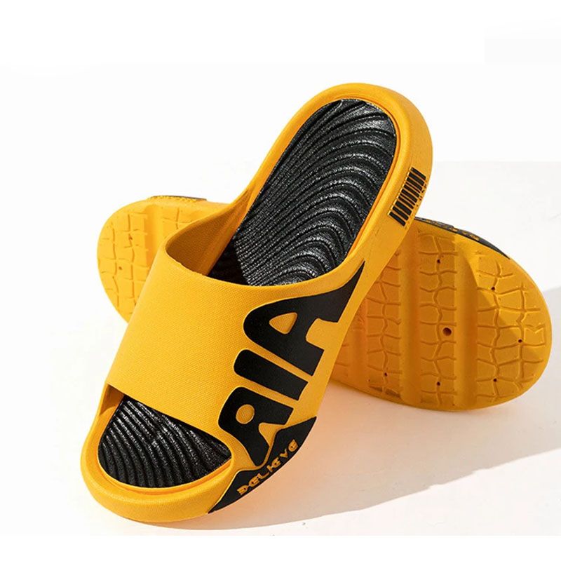 SXCHEN Men's Shoes Slippers Unisex Slippers Outdoor Indoor Bathroom Bathing Breathable Home Large Size Slippers For Men And Women Sandals And Slippers Fashion Shoe Yellow Open Toe School Air