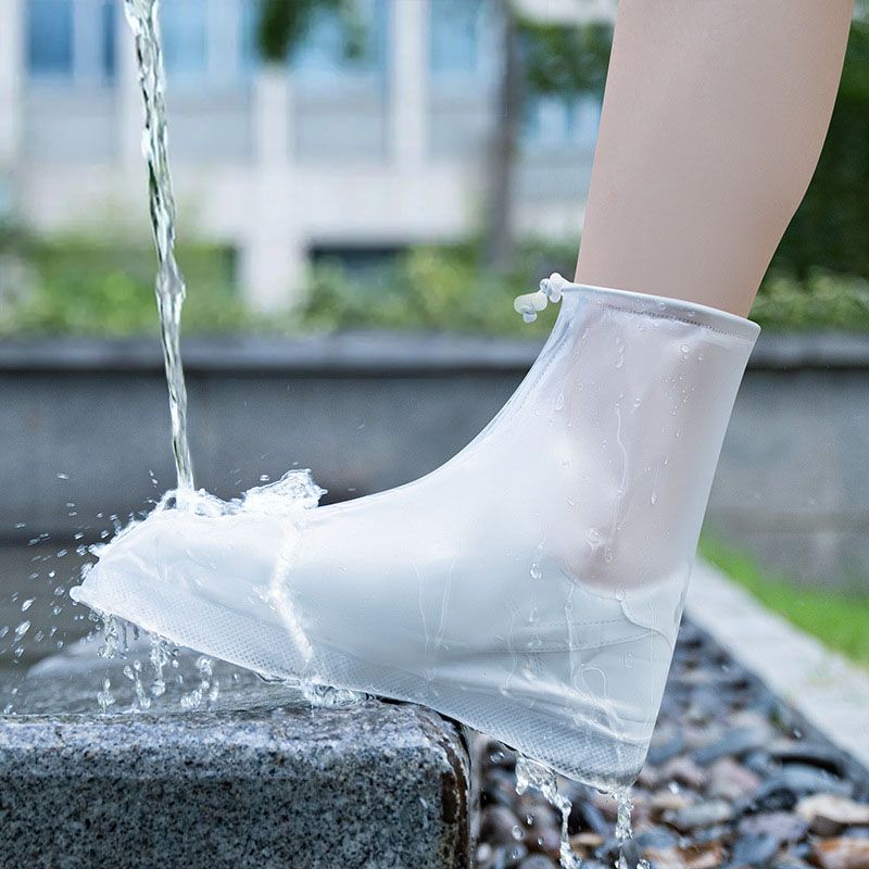 Rain Shoe Covers Reusable Pvc Outdoor Men'S And Women'S High Shoe Covers Rainy Days Waterproof Anti-Slip Shoe Covers Silicone Rainproof Boot Covers XL【EU41-42】