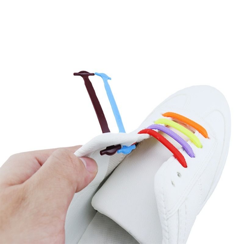 SXCHE 16pcs/lot Shoes Accessories Shoelaces Lazy Shoelace Buckle No Need To Tie Elastic Shoelace Buckle Men Shoes Versatile Creative Elastic Elastic ShoelaceI-Shaped Sports Leisure Colored Ladies Shoe