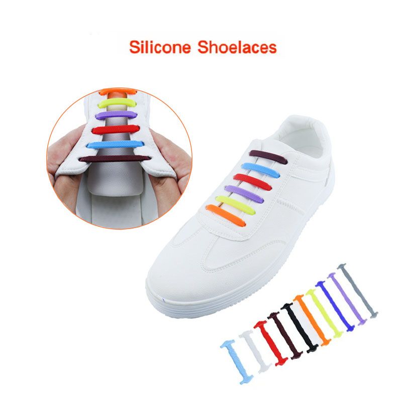 SXCHE 16pcs/lot Shoes Accessories Shoelaces Lazy Shoelace Buckle No Need To Tie Elastic Shoelace Buckle Men Shoes Versatile Creative Elastic Elastic ShoelaceI-Shaped Sports Leisure Colored Ladies Shoe