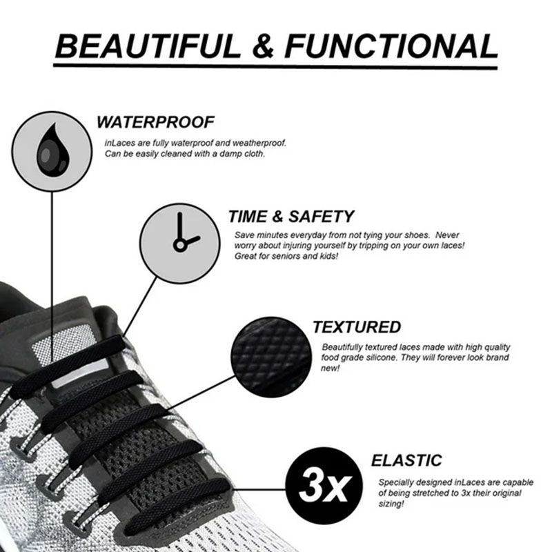 SXCHE 16pcs/lot Shoes Accessories Shoelaces Lazy Shoelace Buckle No Need To Tie Elastic Shoelace Buckle Men Shoes Versatile Creative Elastic Elastic ShoelaceI-Shaped Sports Leisure Colored Ladies Shoe
