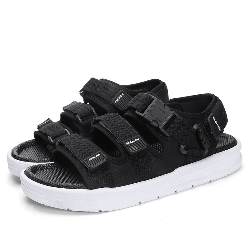 Men'S Shoes Sandals New Student Korean Style Trendy Sandals, Beach Shoes, Sports Open-Toe Slippers, Non-Slip Casual Sandals For Outer Wear Black,EU41