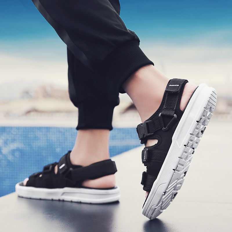 SXCHEN Men'S Shoes Sandals New Student Korean Style Trendy Sandals, Beach Shoes, Sports Open-Toe Slippers, Non-Slip Casual Sandals For Outer Wear