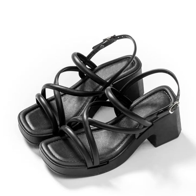 SXCHEN Women's Shoes Sandals Heels Sandals High-Heeled Sandals Thick-Soled Non-Slip Fashionable And Versatile Sandals For Outer Wear Wading Shoes Ladies Shoe Increased Open Shoes Girls