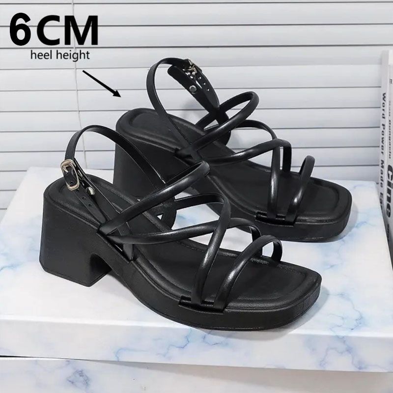 SXCHEN Women's Shoes Sandals Heels Sandals High-Heeled Sandals Thick-Soled Non-Slip Fashionable And Versatile Sandals For Outer Wear Wading Shoes Ladies Shoe Increased Open Shoes Girls