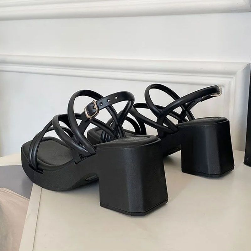 SXCHEN Women's Shoes Sandals Heels Sandals High-Heeled Sandals Thick-Soled Non-Slip Fashionable And Versatile Sandals For Outer Wear Wading Shoes Ladies Shoe Increased Open Shoes Girls