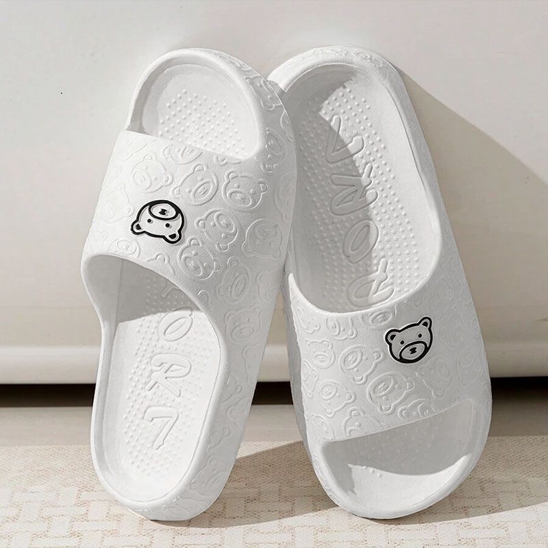 SXCHEN Women's Shoes Slippers Bear Indoor Slippers Style Thick-Soled Slippers For Outdoor Use Indoor Home Use And Bathroom Use Slippers Non-slip Ladies Shoe Simple Girls Fashion Thick Soles Soft Soles