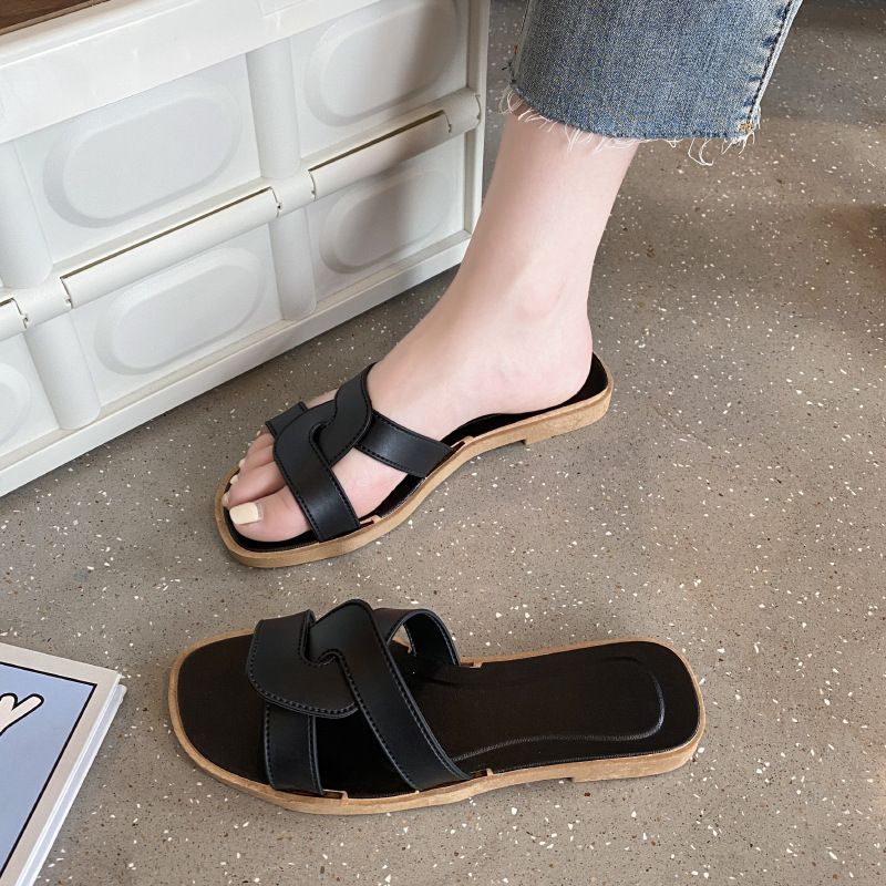 SXCHEN Women's Shoes Slippers Mules New Cross-Strap Slippers Simple Slippers Fashionable And Versatile Ins Outdoor Slippers Non-slip Ladies Shoe Simple Girls Fashion Thick Soles Soft Soles Mom Shoes