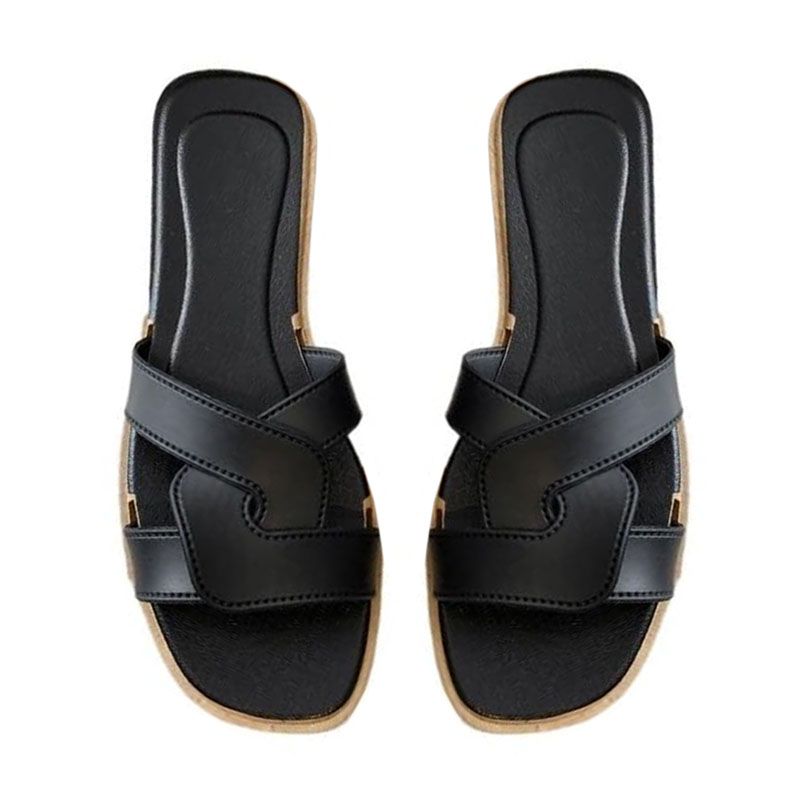 SXCHEN Women's Shoes Slippers Mules New Cross-Strap Slippers Simple Slippers Fashionable And Versatile Ins Outdoor Slippers Non-slip Ladies Shoe Simple Girls Fashion Thick Soles Soft Soles Mom Shoes