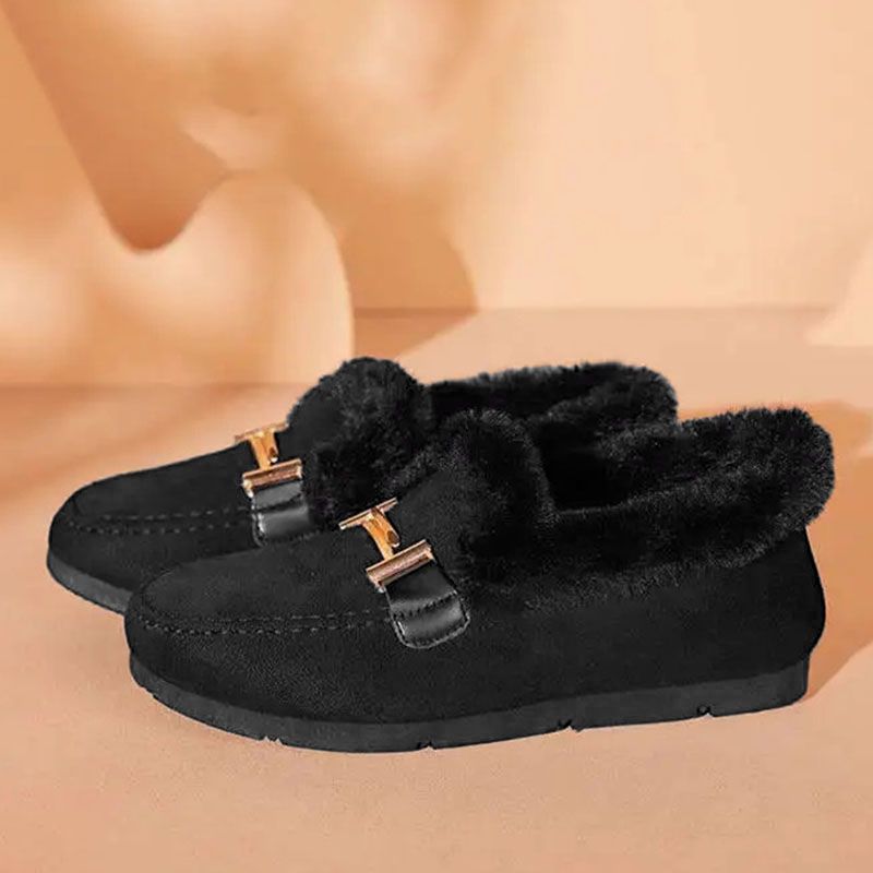 Women'S Shoes Flats Loafers Furry Shoes For Outer Wear Plus Velvet Cotton Slippers New Plus Velvet Lamb Edamame Shoes Women'S Shoes Home Shoes Loafers