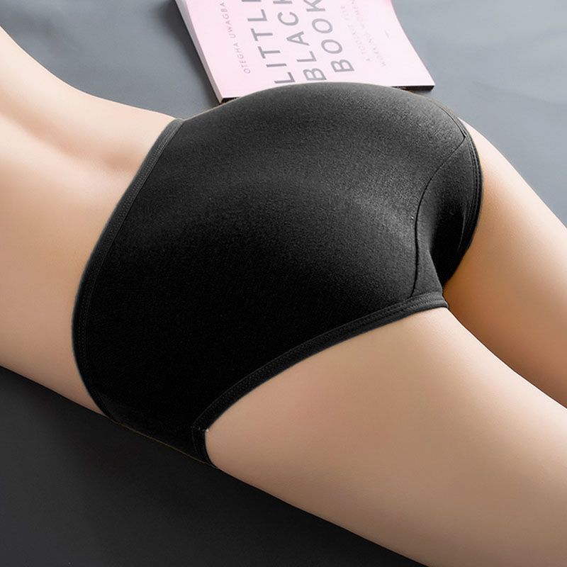 SXCHEN Women'S Clothing Lingerie Panties【5-pack】 Female Students Korean Style Solid Color Breathable Mid-Waist Girl Sexy And Cute Underwear