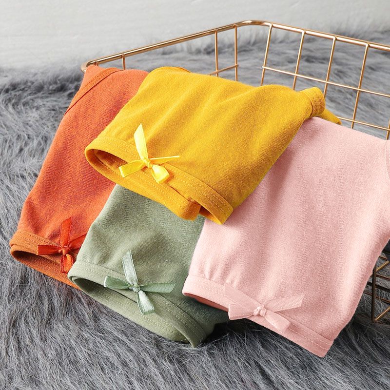 SXCHEN Women'S Clothing Lingerie Panties【5-pack】 Female Students Korean Style Solid Color Breathable Mid-Waist Girl Sexy And Cute Underwear