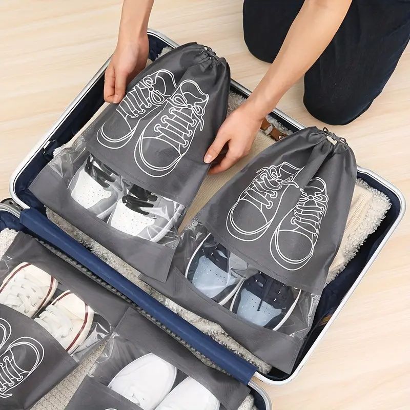 SXCHEN Shoe Bags Shoe Storage Bag Shoe Bag Non-Woven Dustproof And Moisture-Proof Business Trip Artifact Shoe Storage Household Transparent Shoe Cover