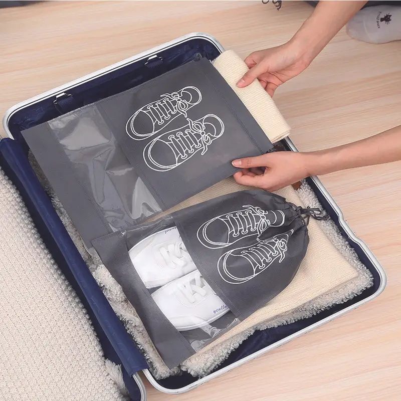 SXCHEN Shoe Bags Shoe Storage Bag Shoe Bag Non-Woven Dustproof And Moisture-Proof Business Trip Artifact Shoe Storage Household Transparent Shoe Cover