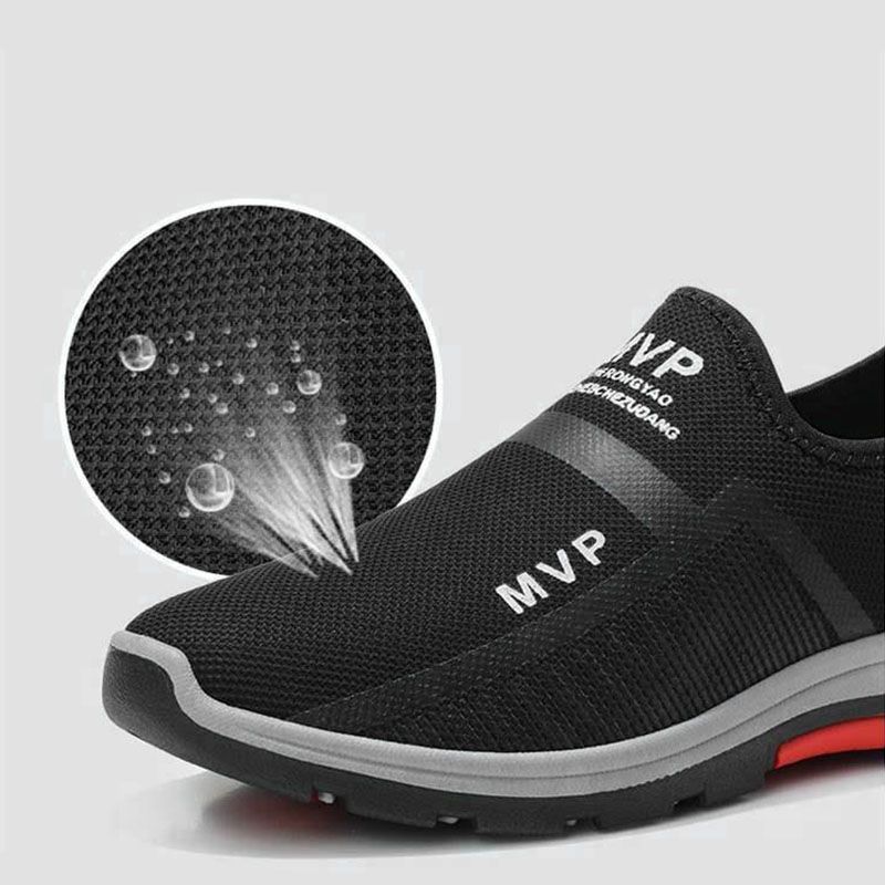 SXCHEN Men'S Shoes Athletic Running New Breathable Mesh Color Matching Shallow Slip-On Lazy Men'S Canvas Running Shoes
