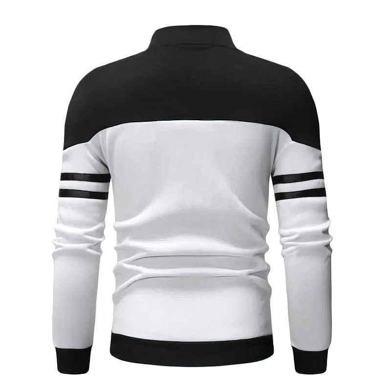 SXCHEN Men'S Clothing Tops Jackets Casual Jacket With Ribbon Design, Fashionable Color Matching Sweatshirt Jacket