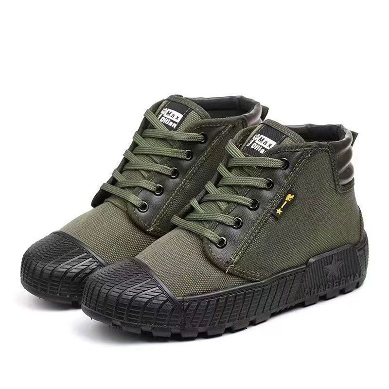 SXCHEN Men Shoes Boots Ankle Bootie New Jiefang Shoes, High-Top Canvas Shoes, Construction Site Work Shoes, Farmland Labor Protection Shoes, Breathable Rubber Shoes, Boots
