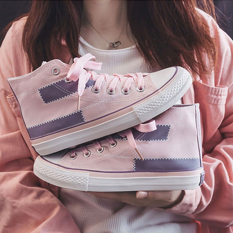 SXCHEN Women Shoes Boots Ankle Bootie Mesh Canvas Shoes High Top New Versatile Student Sneakers Boots