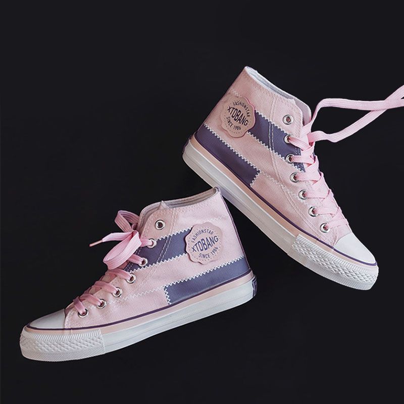SXCHEN Women Shoes Boots Ankle Bootie Mesh Canvas Shoes High Top New Versatile Student Sneakers Boots