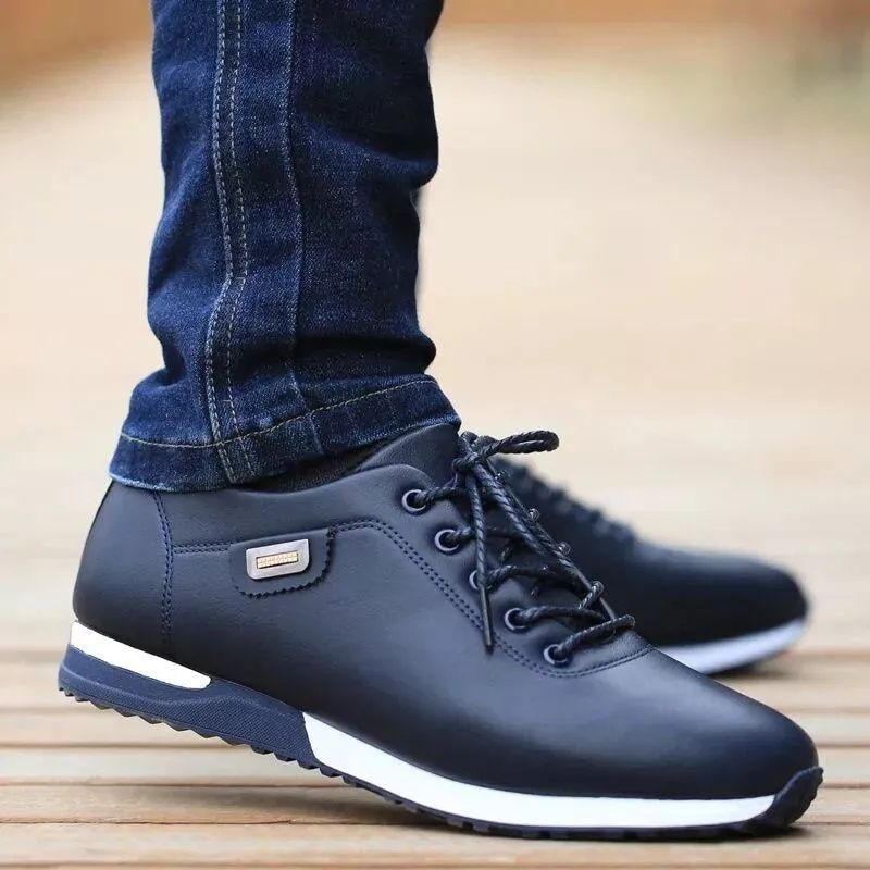 SXCHEN Men's Shoes Oxfords Formal Shoes, Korean Style Casual Shoes, Waterproof Sports Shoes, Breathable Sneakers, Youth Leather Shoes
