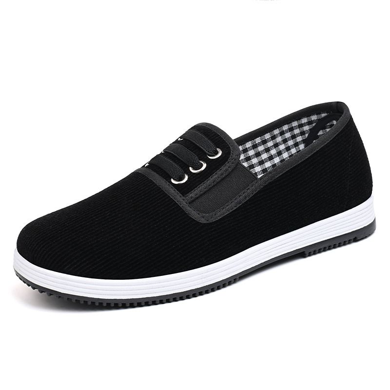 SXCHEN Men's Shoes Flats Loafers Handmade Old Beijing Single Cloth Shoes For Middle-Aged And Elderly Men And Women, Breathable Lightweight Walking Shoes, Pure Handmade Rubber Soft-Soled Loafers