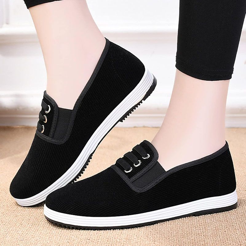 SXCHEN Men's Shoes Flats Loafers Handmade Old Beijing Single Cloth Shoes For Middle-Aged And Elderly Men And Women, Breathable Lightweight Walking Shoes, Pure Handmade Rubber Soft-Soled Loafers