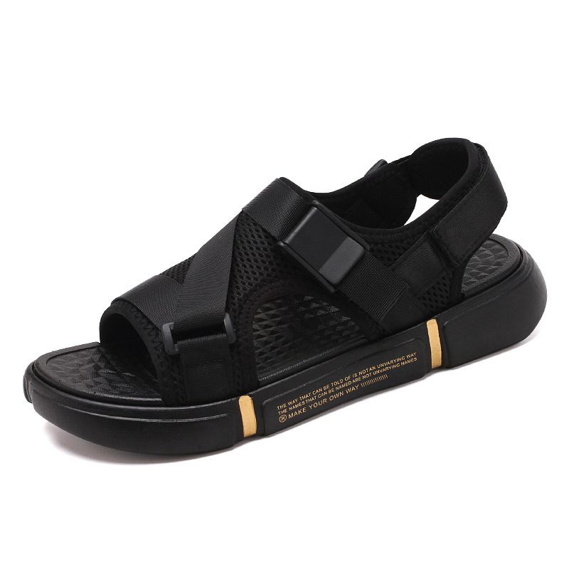 SXCHEN SXCHEN Men's Shoes Sandals Fashionable Casual Open-Toe Breathable Beach Velcro Slip-On Beach Shoes Sandals