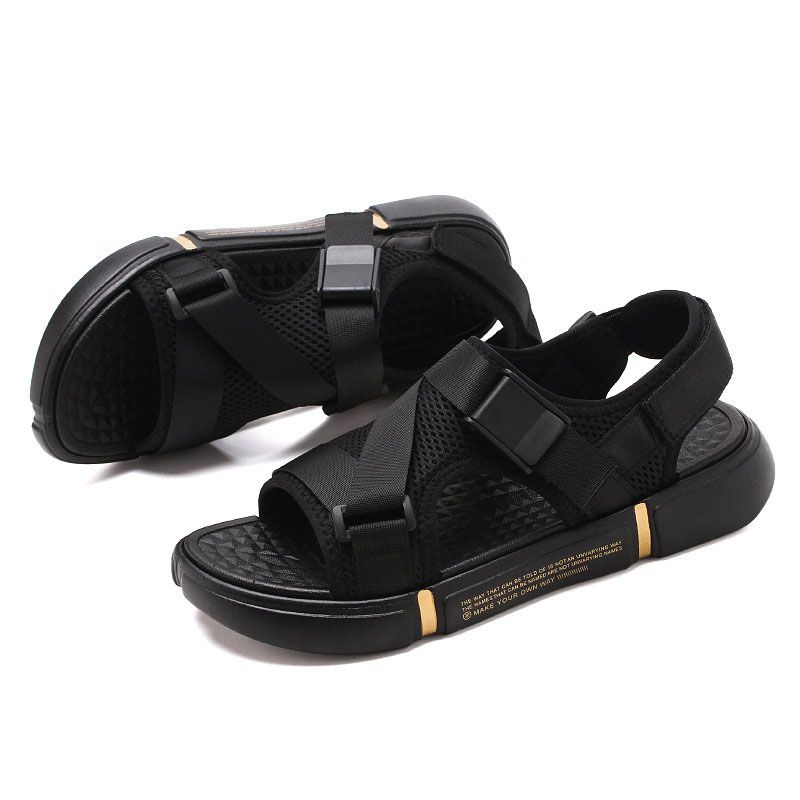 SXCHEN SXCHEN Men's Shoes Sandals Fashionable Casual Open-Toe Breathable Beach Velcro Slip-On Beach Shoes Sandals