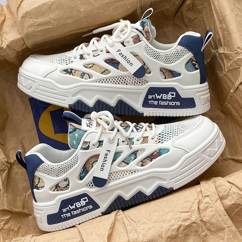 SXCHEN Men's Shoes Sneakers New Breathable And Versatile Sneakers, National Trend, Lightweight Mesh Sneakers, Casual White Shoes, Sneakers Sports Shoes