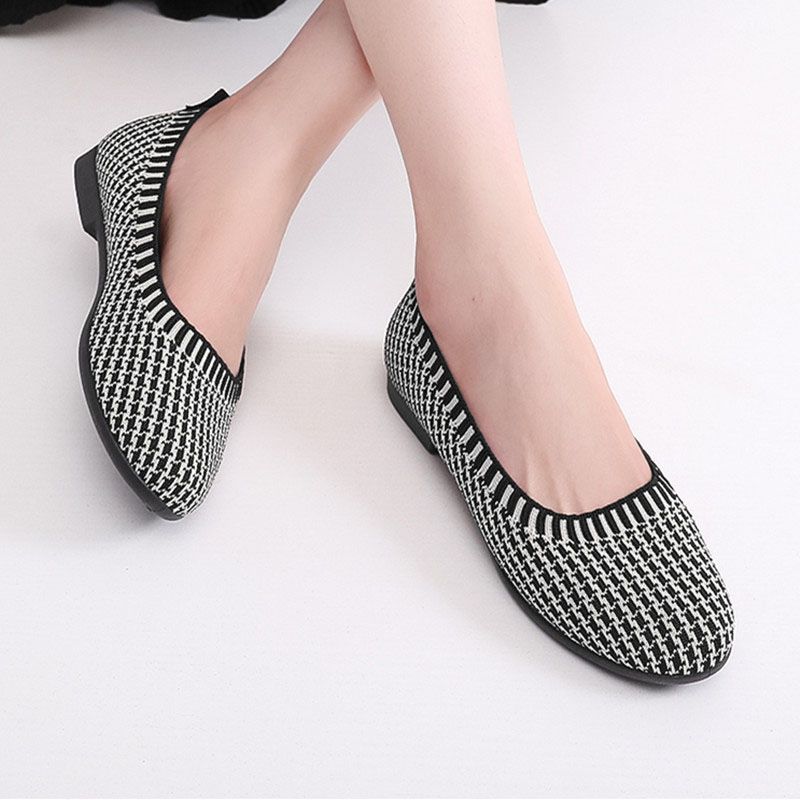 SXCHEN Women's Shoes Flats Loafers New Style Shallow Slip-On Casual Lazy Shoes Flat Women Shoes Mother's Shoes Single Shoes Grey Ladies Shoes Girls School Fashion Comfort Mam Anti-slip Outdoor Runnin