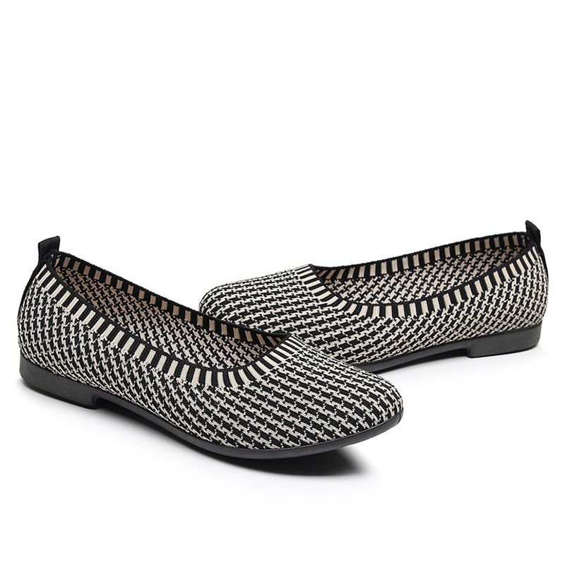 SXCHEN Women's Shoes Flats Loafers New Style Shallow Slip-On Casual Lazy Shoes Flat Women Shoes Mother's Shoes Single Shoes Grey Ladies Shoes Girls School Fashion Comfort Mam Anti-slip Outdoor Runnin