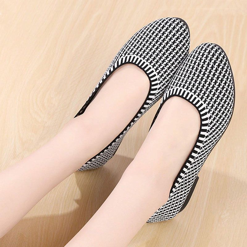 SXCHEN Women's Shoes Flats Loafers New Style Shallow Slip-On Casual Lazy Shoes Flat Women Shoes Mother's Shoes Single Shoes Grey Ladies Shoes Girls School Fashion Comfort Mam Anti-slip Outdoor Runnin