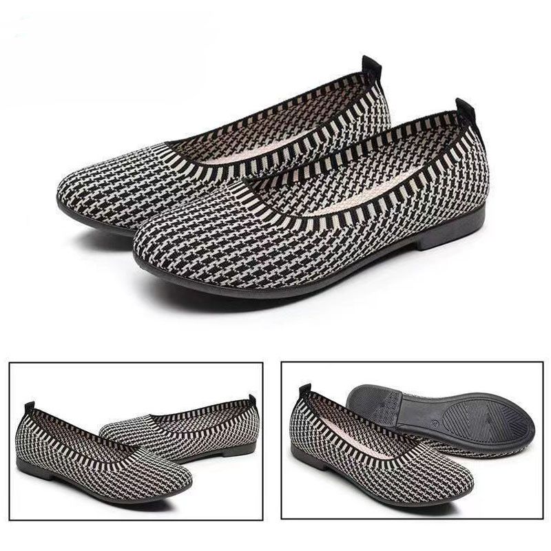 SXCHEN Women's Shoes Flats Loafers New Style Shallow Slip-On Casual Lazy Shoes Flat Women Shoes Mother's Shoes Single Shoes Grey Ladies Shoes Girls School Fashion Comfort Mam Anti-slip Outdoor Runnin